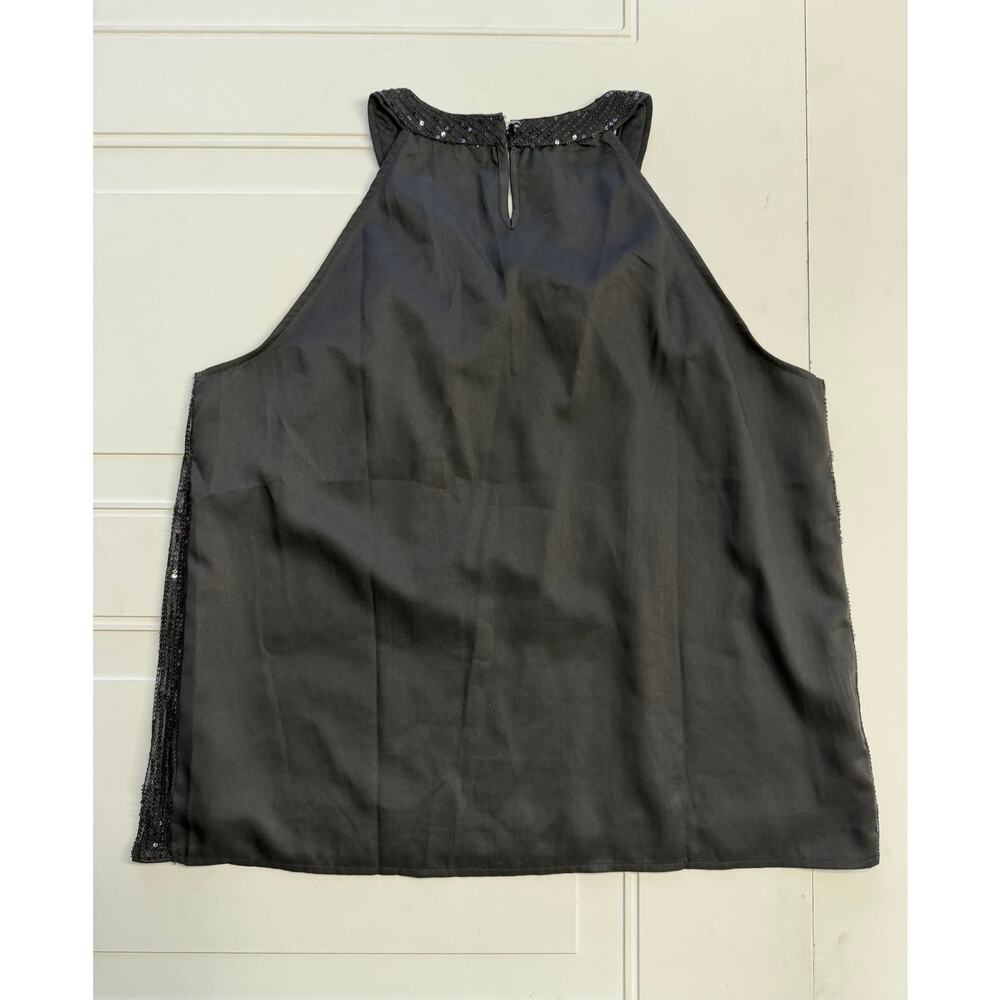 Grace Karin Womens Sz XL Black Sequins High Neck Tank Top Blouse - Picture 6 of 6
